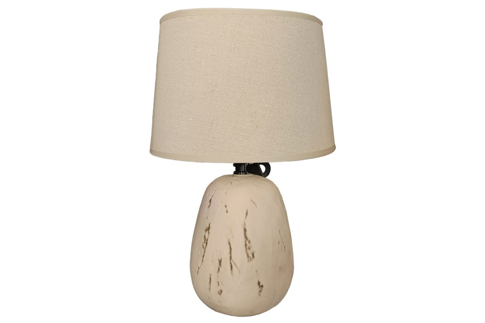 Λαμπατέρ Επιτραπέζιο Κεραμικό Beige με Καπέλο 28x40cm Λαμπατέρ Επιτραπέζιο Κεραμικό Beige με Καπέλο 28x40cm