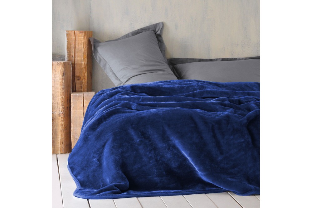 Κουβέρτα Βελουτέ Blue Διπλή 200x240cm