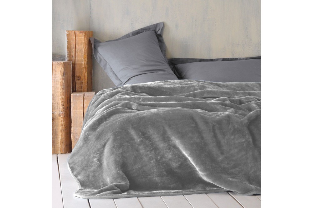 Κουβέρτα Βελουτέ Light Grey Διπλή 200x240cm Κουβέρτα Βελουτέ Light Grey Διπλή 200x240cm