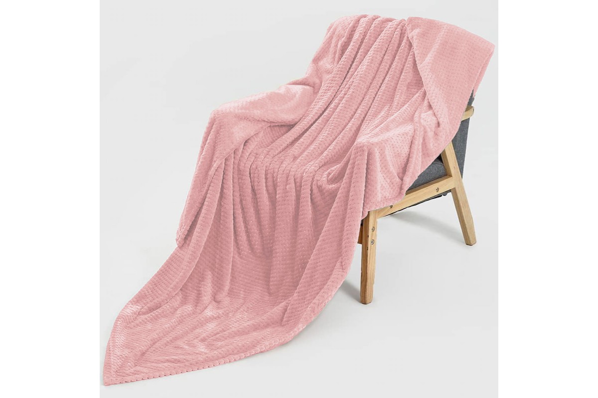 Κουβέρτα Popcorn Pink Διπλή 200x220cm.