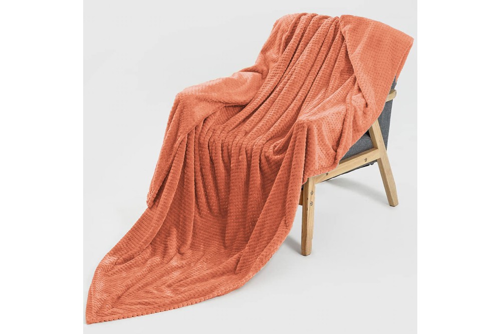 Κουβέρτα Popcorn Salmon Μονή 150x220cm.