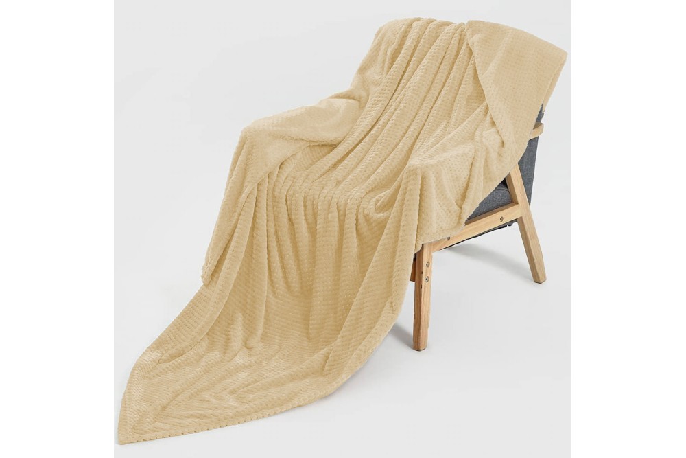 Κουβέρτα Popcorn Warm Beige Μονή 150x220cm.