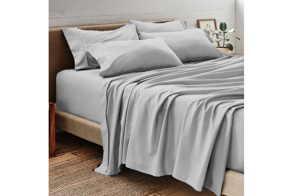 Σεντόνια Βαμβακοσατέν Σετ με 2 μαξιλαροθήκες 100% βαμβακερά 240x270cm Grey