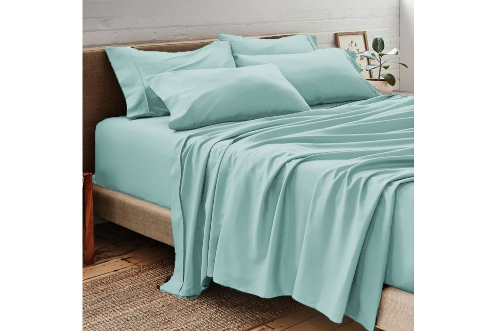 Σεντόνια Βαμβακοσατέν Σετ με 2 μαξιλαροθήκες 100% βαμβακερά 240x270cm Mint