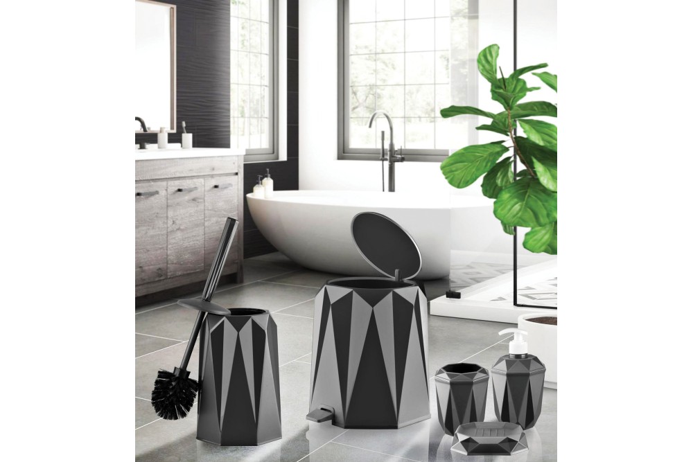 Polygon Σετ Μπάνιου 5τμχ Grey Polygon Σετ Μπάνιου 5τμχ Grey