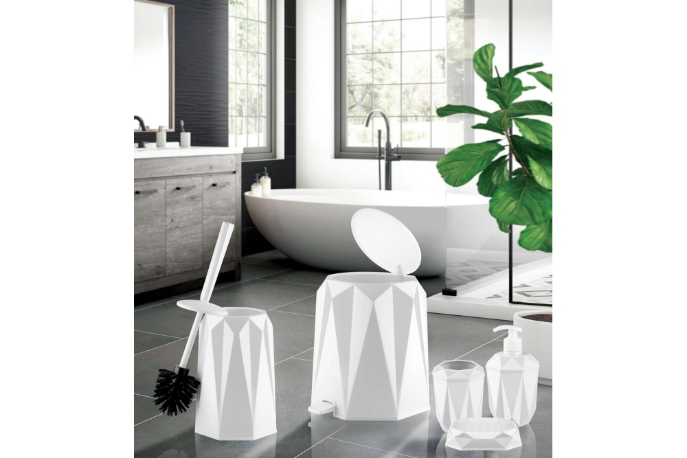 Polygon Σετ Μπάνιου 5τμχ White Polygon Σετ Μπάνιου 5τμχ White