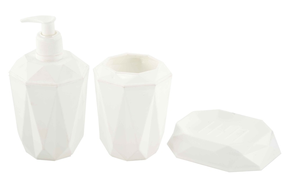 Polygon Σετ Μπάνιου 5τμχ White Polygon Σετ Μπάνιου 5τμχ White