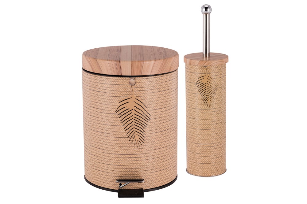 Πεντάλ μεταλλικό 5lt & Πιγκάλ Fern Natural ΣΕΤ 2τεμ.