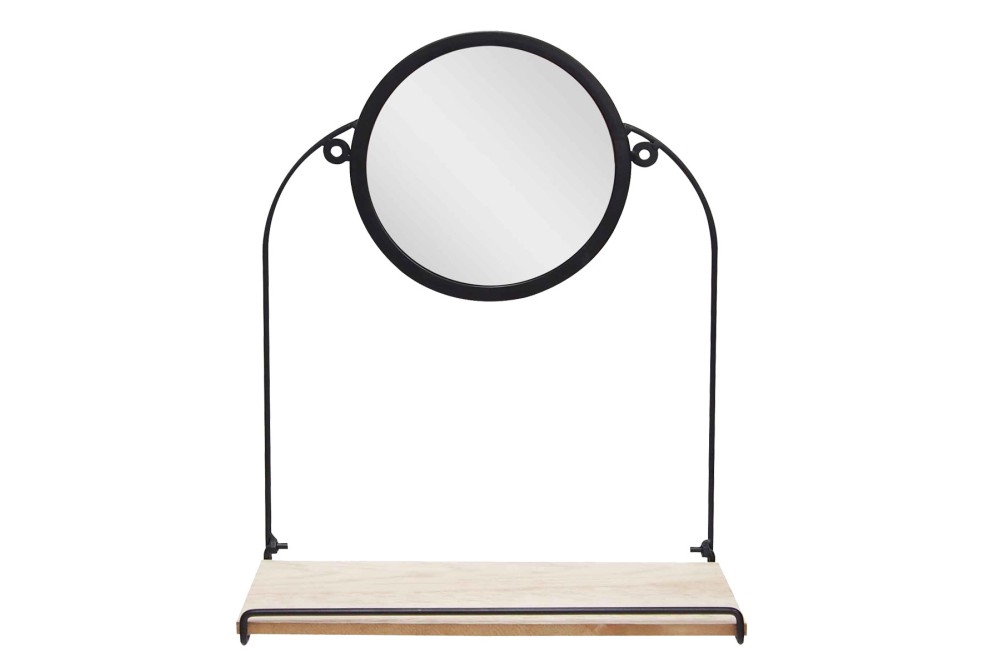 Ράφι Τοίχου ξύλινο με μεταλλικό σκελετό Sonoma και καθρέφτη 30x12x38cm. Ράφι Τοίχου ξύλινο με μεταλλικό σκελετό Sonoma και καθρέφτη 30x12x38cm.