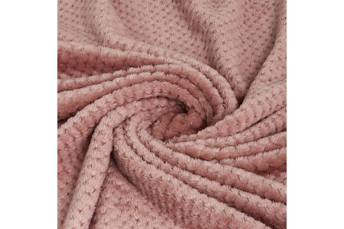 Κουβέρτα Popcorn Dusty Pink Μονή 150x220cm.