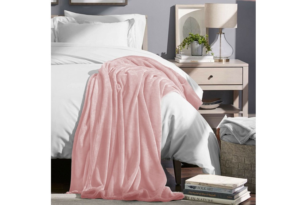 Κουβέρτα Flannel Super Soft Διπλή 200x220cm ροζ χρώμα Κουβέρτα Flannel Super Soft Διπλή 200x220cm ροζ χρώμα