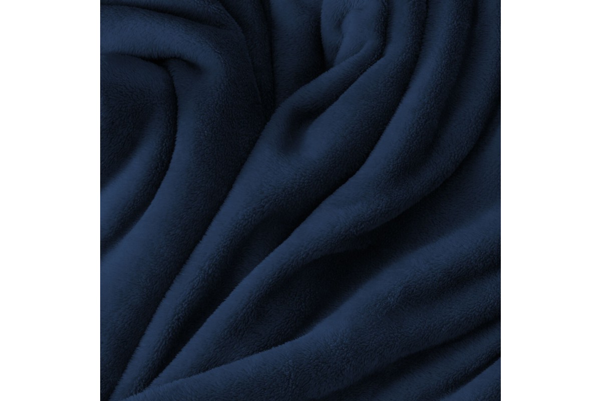 Κουβέρτα Flannel Super Soft Μονή 150x220cm σκούρο μπλε χρώμα 