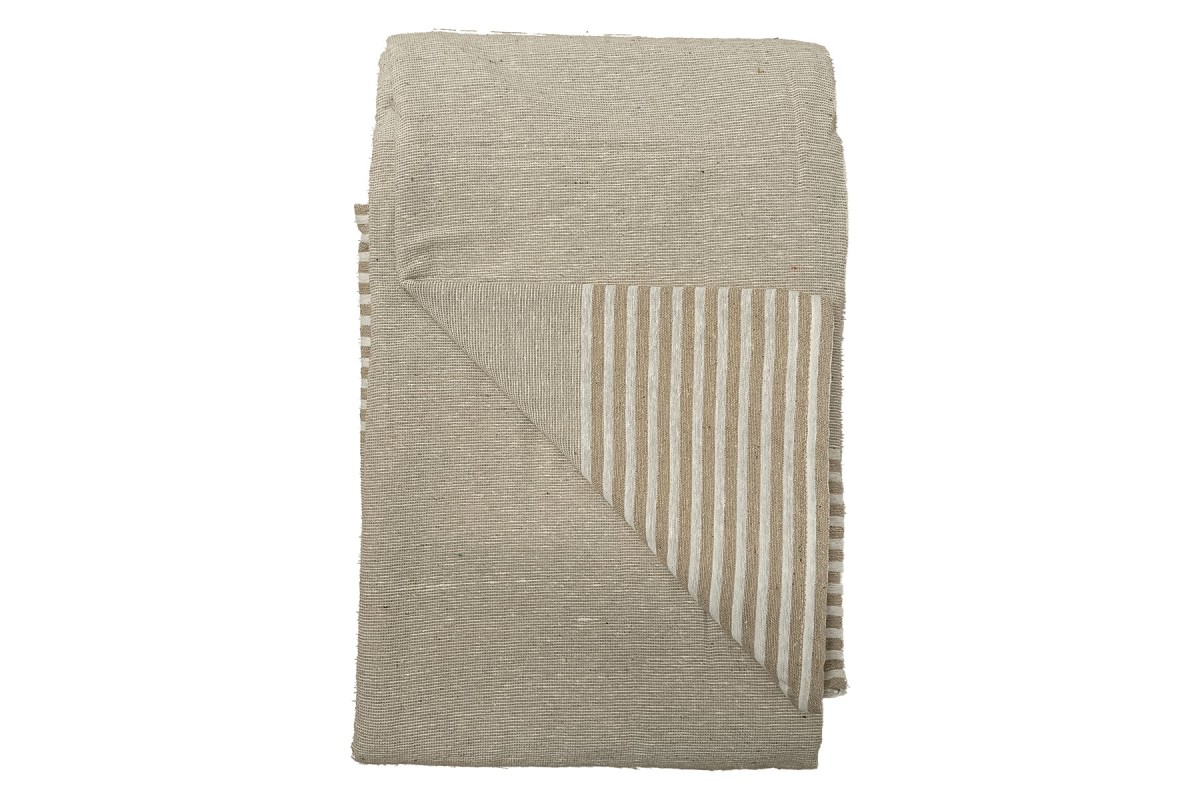 Ριχτάρι με Φάσα Ριγέ Τριθέσιο Beige 180x280cm