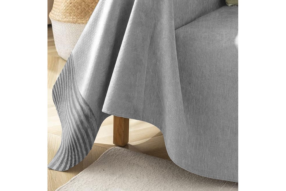 Ριχτάρι με Φάσα Ριγέ Διθέσιο Grey 180x230cm