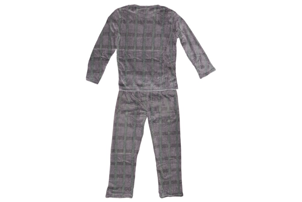Πυτζάμα Ανδρική Καρό Μπλούζα - Καρό Παντελόνι Grey Medium