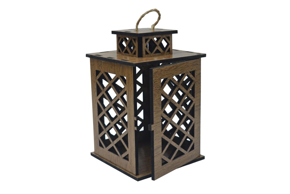 Φανάρι ξύλινο φυσικό σκούρο 11,5x7,5cm Φανάρι ξύλινο φυσικό σκούρο 11,5x7,5cm