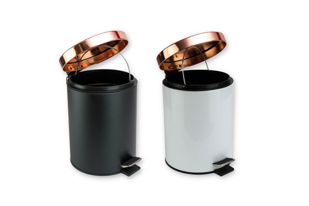 ΠΕΤΑΛ ΜΕΤΑΛΛΙΚΟ 5LT ΜΑΥΡΟ/ΛΕΥΚΟ ΜΕ ΧΑΛΚΙΝΟ ΚΑΠΑΚΙ Νο32809 20x28cm