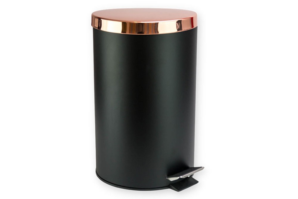 ΠΕΤΑΛ ΜΕΤΑΛΛΙΚΟ 20LT ΜΑΥΡΟ/ΛΕΥΚΟ ΜΕ ΧΑΛΚΙΝΟ ΚΑΠΑΚΙ Νο32823 45x30cm