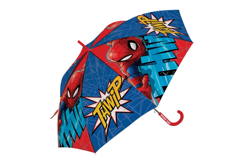 Ομπρέλα Βροχής Παιδική Αυτόματη με Μπαστούνι Spiderman 48cm
