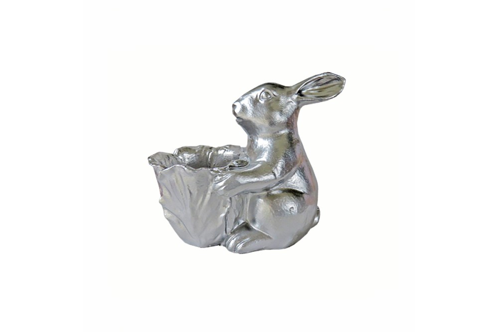 Art et Lumiere Λαγός διακοσμητικός με μπώλ Ασημί 22,5Χ13Χ20 ΕΚ Art et Lumiere Λαγός διακοσμητικός με μπώλ Ασημί 22,5Χ13Χ20 ΕΚ