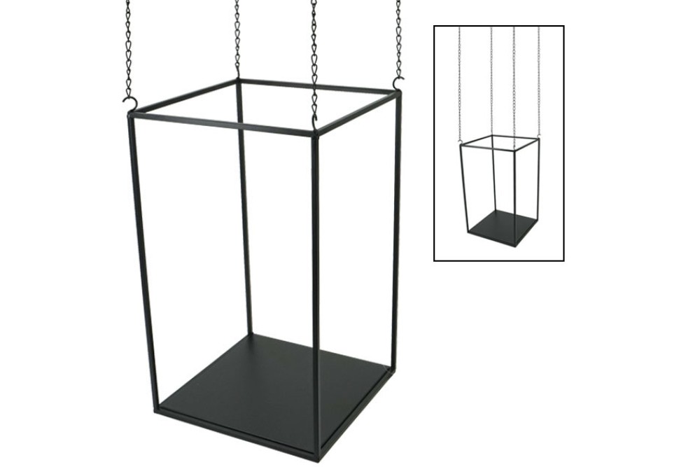 ΜΕΤΑΛΛΙΚΟ ΚΡΕΜΑΣΤΟ ΣΤΑΝΤ - ΜΑΥΡΟ / 4 ΑΛΥΣΙΔΕΣ 30x50x150cm