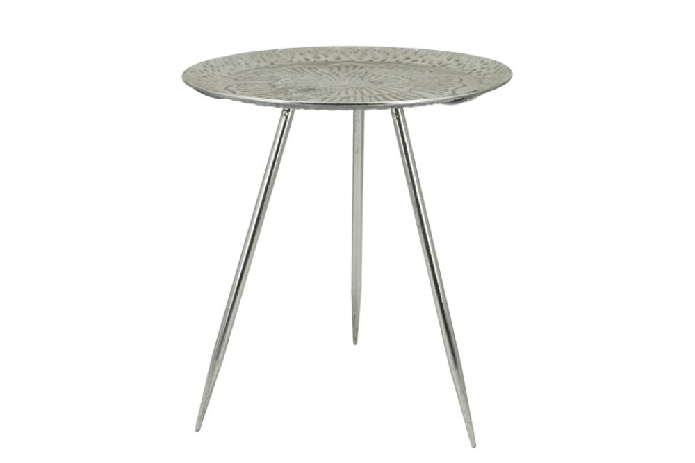 ΜΕΤΑΛΛΙΚΟΣ ΔΙΣΚΟΣ-ΤΡΑΠΕΖΑΚΙ ΑΣΗΜΙ ΣΤΡΟΓΓΥΛΟ Φ42x48cm