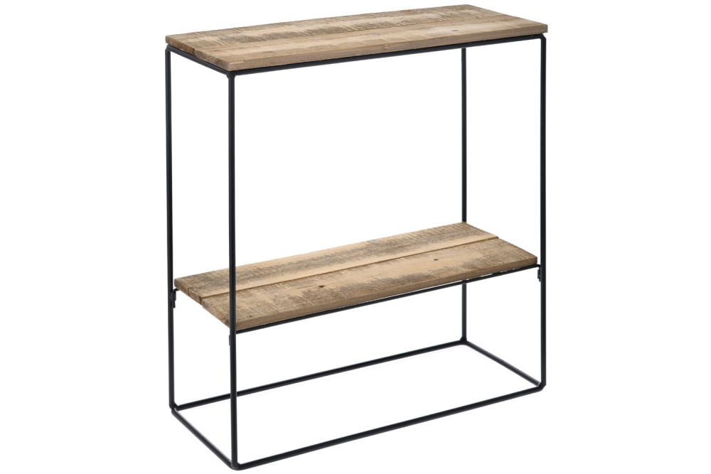 ΜΕΤΑΛΛΙΚΗ ΒΑΣΗ 55Χ22Χ57ΕΚ ΜΕ 2 ΞΥΛΙΝΑ ΡΑΦΙΑ