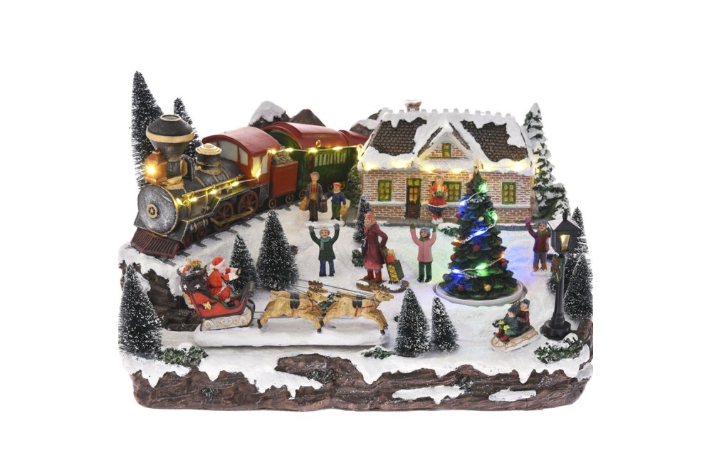 ΧΡΙΣΤΟΥΓΕΝΝΙΑΤΙΚΟ ΧΩΡΙΟ ΜΕ ΚΙΝΗΣΗ ΚΑΙ ΜΟΥΣΙΚΗ 36Χ28Χ23ΕΚ ΡΕΥΜΑΤΟΣ