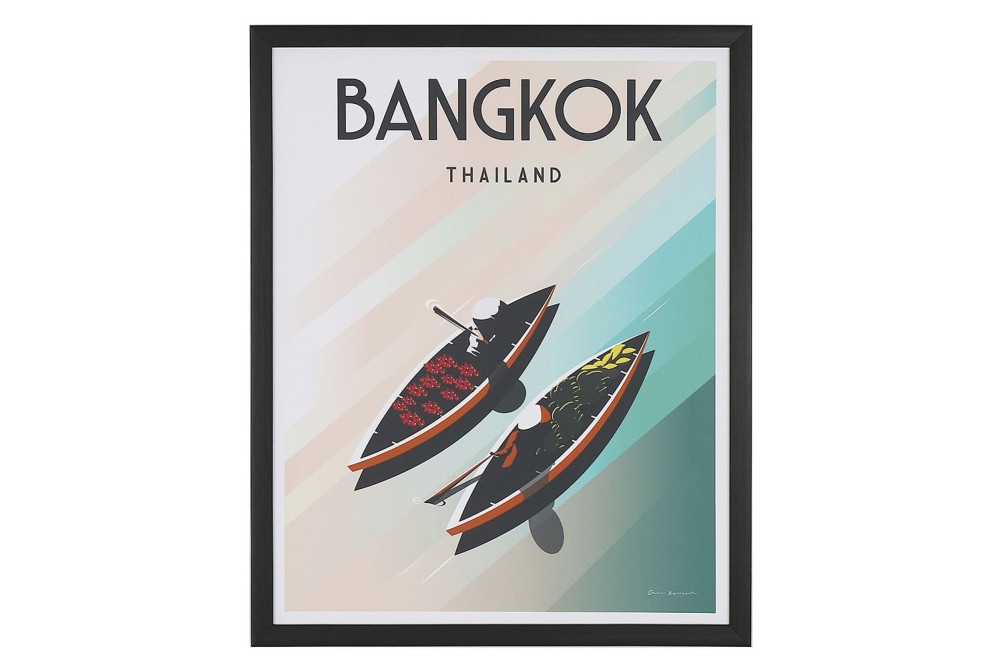 ΠΙΝΑΚΑΣ 40Χ50 ΕΚ ΡΕΤΡΟ ΘΕΜΑ ΜΠΑΝΓΚΟΚ, ΤΥΠΩΜΑ ΣΕ ΚΑΜΒΑ