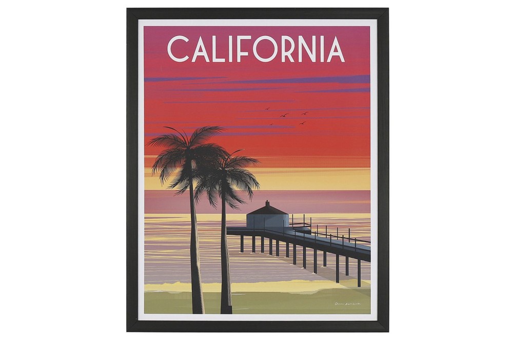 ΠΙΝΑΚΑΣ 40Χ50 ΕΚ ΡΕΤΡΟ ΘΕΜΑ ΚΑΛΙΦΟΡΝΙΑ, ΤΥΠΩΜΑ ΣΕ ΚΑΜΒΑ