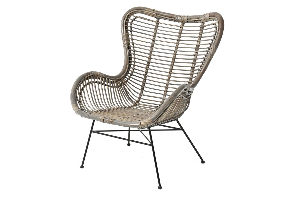 RATTAN ΚΑΡΕΚΛΑ ΜΕ ΣΙΔΕΡΕΝΙΟ ΠΛΑΙΣΙΟ 74x50x85EK