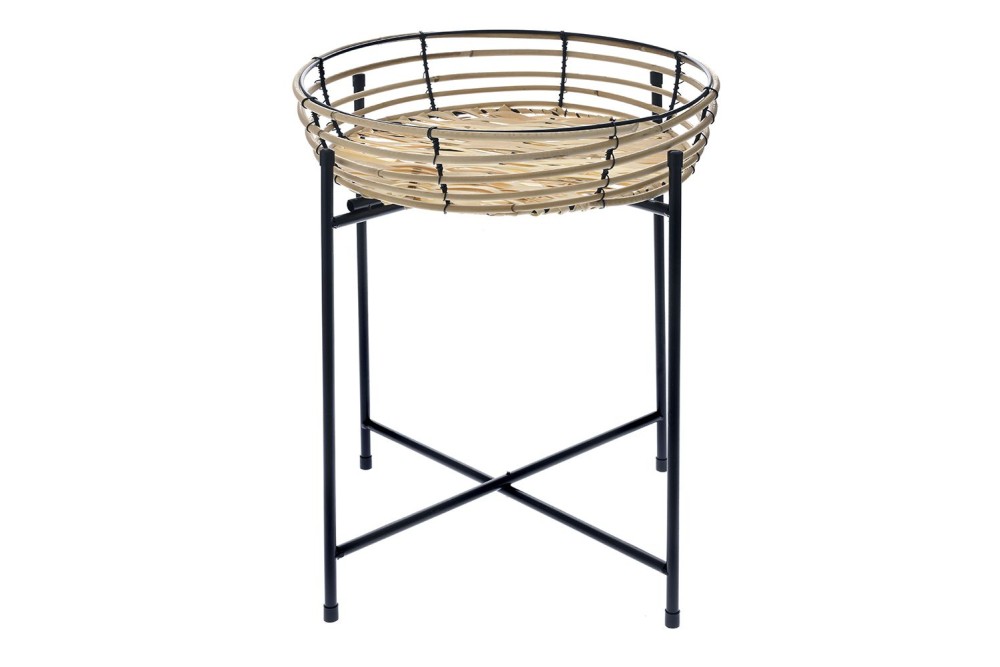 ΤΡΑΠΕΖΑΚΙ ΜΕ ΨΑΘΙΝΟ ΔΙΣΚΟ ΚΑΙ ΜΑΥΡΑ ΜΕΤΑΛΛΙΚΑ ΠΟΔΙΑ Φ38Χ45ΕΚ