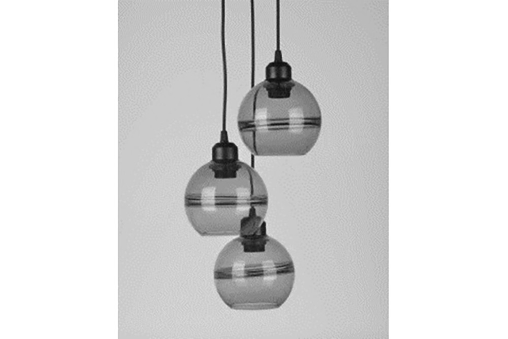 ΓΥΑΛΙΝΟ ΓΚΡΙ ΦΩΤΙΣΤΙΚΟ ΟΡΟΦΗΣ ME 3 ΓΥΑΛΙΝΕΣ ΜΠΑΛΕΣ Φ15x13EK