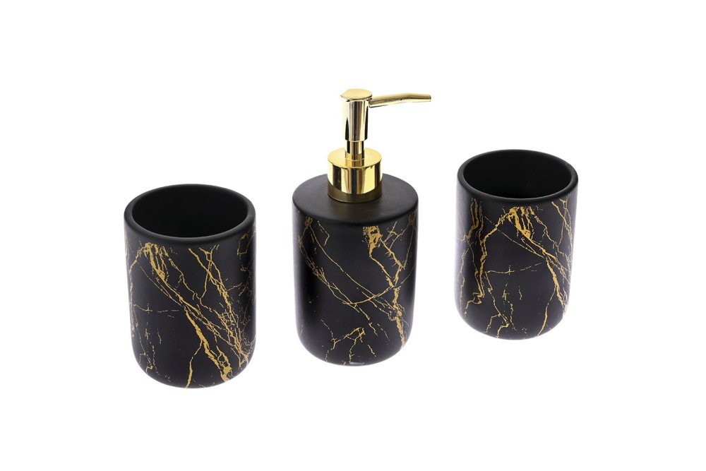 ΜΑΥΡΟ ΧΡΥΣΟ ΚΕΡΑΜΙΚΟ ΑΞΕΣΟΥΑΡ ΜΠΑΝΙΟΥ ΣΕΤ 3 ΤΕΜ ΜΑΥΡΟ ΧΡΥΣΟ ΚΕΡΑΜΙΚΟ ΑΞΕΣΟΥΑΡ ΜΠΑΝΙΟΥ ΣΕΤ 3 ΤΕΜ