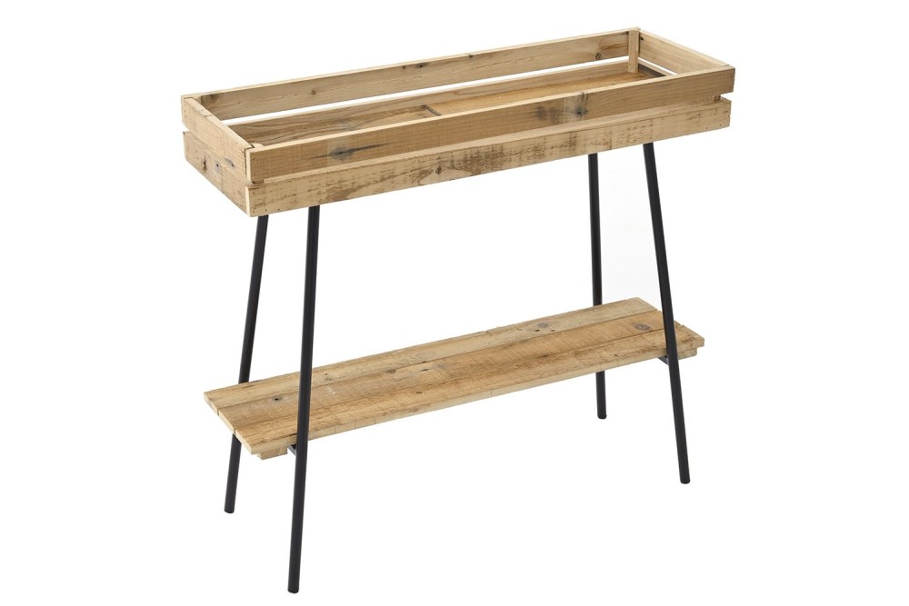 ΞΥΛΙΝΗ ΒΑΣΗ ΑΝΘΟΣΤΗΛΗ 74Χ25Χ68 ΕΚ ΜΕ ΜΑΥΡΑ ΜΕΤΑΛΛΙΚΑ ΠΟΔΙΑ