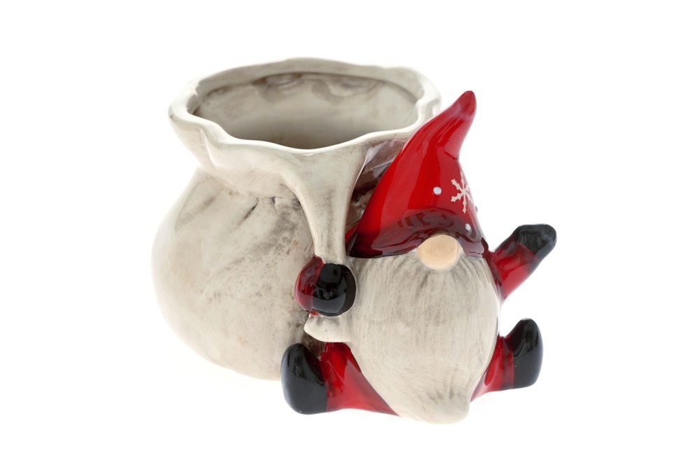 ΑΣΠΡΟ ΚΟΚΚΙΝΟ ΚΕΡΑΜΙΚΟ ΜΠΩΛ ΠΟΥΓΚΙ ΜΕ ΝΑΝΟ 13Χ10Χ9ΕΚ