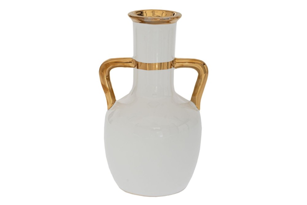 ΒΑΖΟ ΛΕΥΚΟ ΚΕΡΑΜΙΚΟ ΜΕ ΧΡΥΣΑ ΧΕΡΟΥΛΙΑ Φ15Χ20ΕΚ