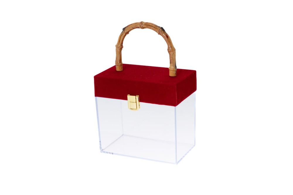 ΔΙΑΦΑΝΟ ΚΟΥΤΙ ΔΩΡΟΥ ΜΕ ΚΟΚΚΙΝΟ ΚΑΠΑΚΙ AND ΧΕΡΟΥΛΙ 17x10x26EK