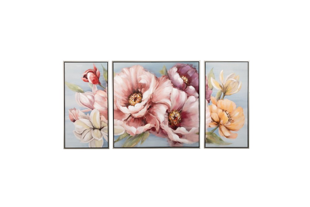 ΠΙΝΑΚΑΣ ΣΕΤ 3 ΕΛΑΙΟΓΡΑΦΙΑ ΣΕ ΤΥΠΩΜΕΝΟ ΚΑΜΒΑ ΜΕ ΠΟΛΥΧΡΩΜΑ ΛΟΥΛΟΥΔΙΑ ΚΑΙ ΑΣ ΚΟΡΝΙΖΑ 150Χ4.5Χ72.5ΕΚ ΠΙΝΑΚΑΣ ΣΕΤ 3 ΕΛΑΙΟΓΡΑΦΙΑ ΣΕ ΤΥΠΩΜΕΝΟ ΚΑΜΒΑ ΜΕ ΠΟΛΥΧΡΩΜΑ ΛΟΥΛΟΥΔΙΑ ΚΑΙ ΑΣ ΚΟΡΝΙΖΑ 150Χ4.5Χ72.5ΕΚ