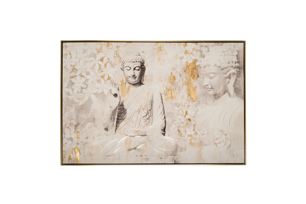 ΠΙΝΑΚΑΣ ΕΛΑΙΟΓΡΑΦΙΑ ΣΕ ΤΥΠΩΜΕΝΟ ΚΑΜΒΑ ΜΕ ΒΟΥΔΑ ΣΕ ΧΡΥΣΗ ΚΟΡΝΙΖΑ 123Χ5Χ83ΕΚ.