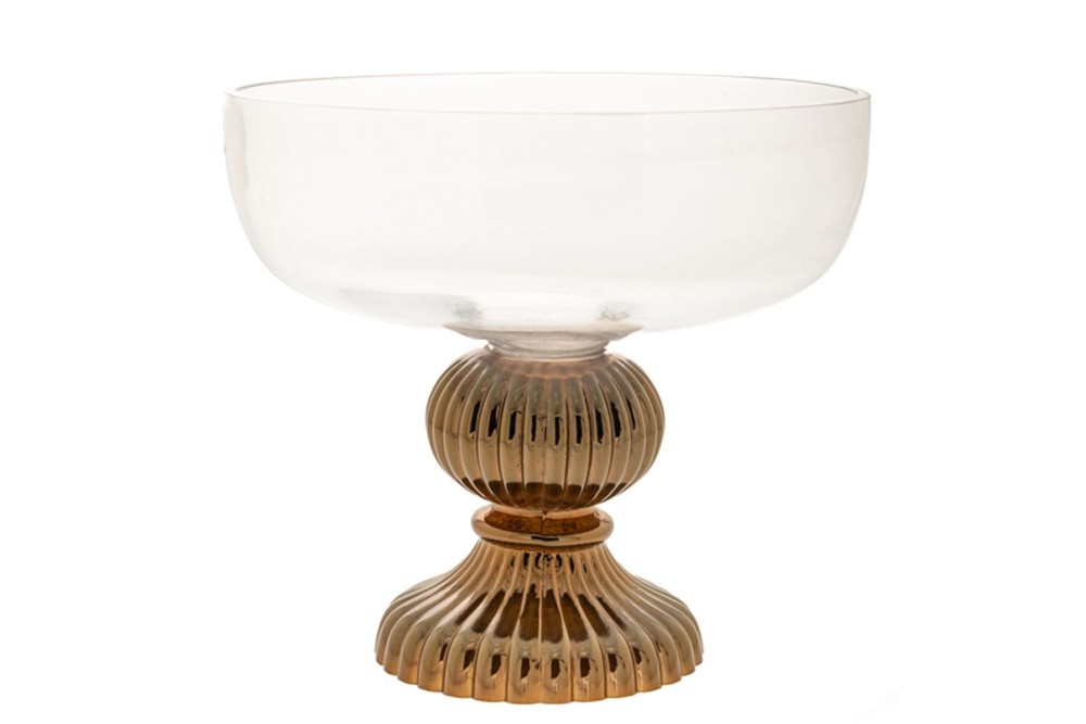 ΓΥΑΛΙΝΟ ΜΠΩΛ ΜΕ ΜΠΡΟΝΖΕ ΒΑΣΗ Φ32Χ30ΕΚ