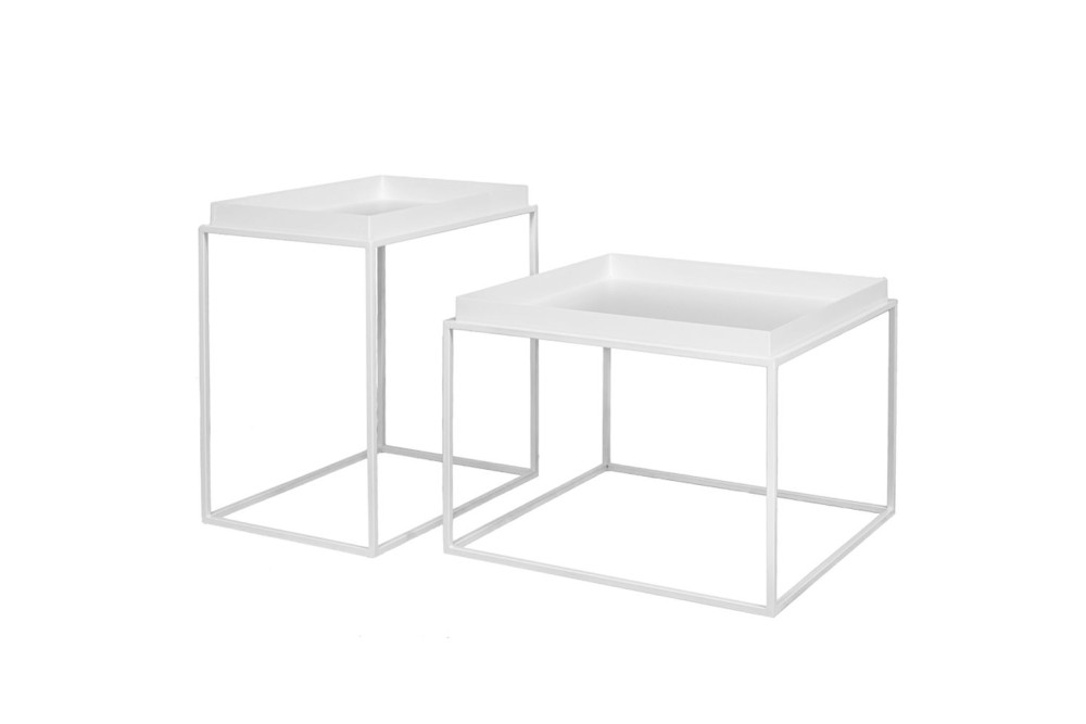 ΣΕΤ 2 ΛΕΥΚΟ ΜΕΤΑΛΛΙΚΟ ΤΡΑΠΕΖΙ 60Χ60Χ40 56Χ38Χ54ΕΚ