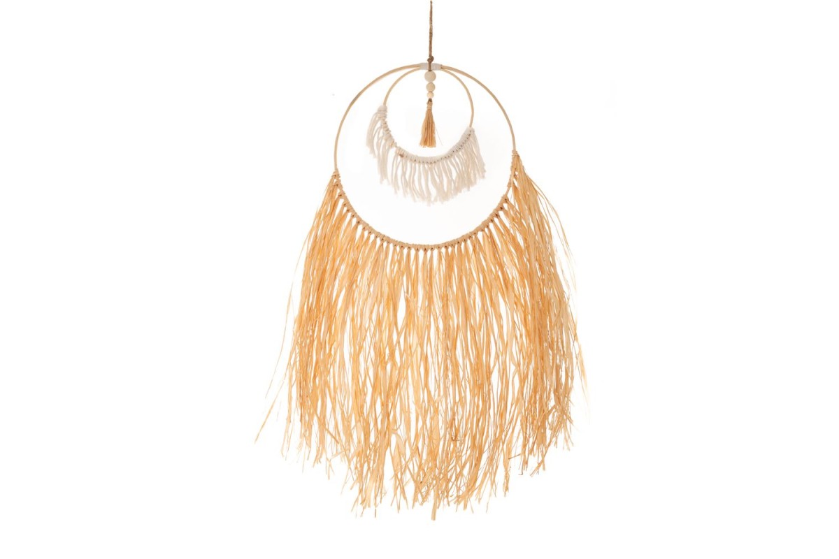 BOHO ΜΑΚΡΑΜΕ DECO ΚΡΕΜΑΣΤΟ ΜΕ RAFFIA 30X72EK