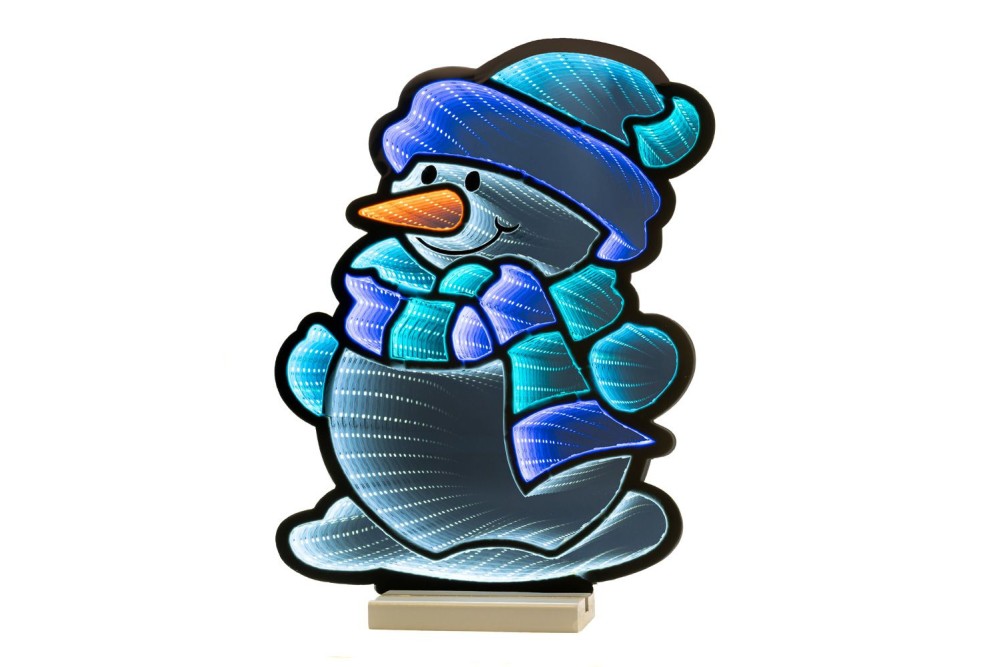 ΦΩΤΙΖΟΜΕΝΟΣ ΜΠΛΕ ΧΙΟΝΑΝΘΡΩΠΟΣ 115Χ180ΕΚ ΣΕ ΞΥΛΙΝΗ ΒΑΣΗ