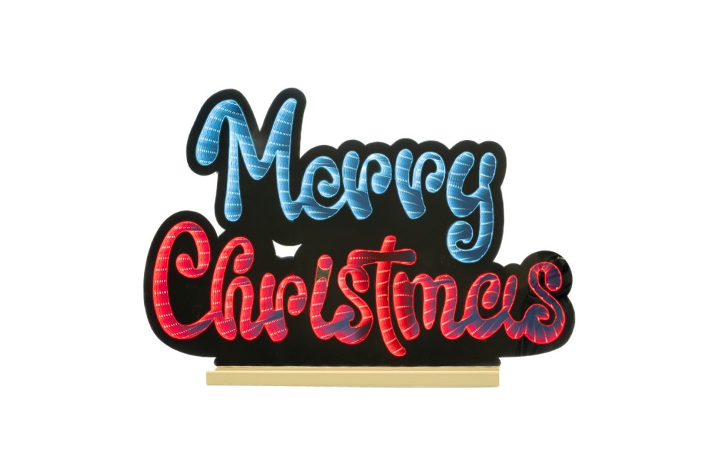 ΦΩΤΙΖΟΜΕΝΟ MERRY CHRISTMAS 60Χ40ΕΚ ΣΕ ΞΥΛΙΝΗ ΒΑΣΗ