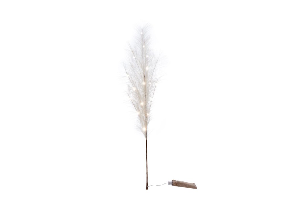 ΛΕΥΚΟ ΚΛΑΔΙ PAMPAS ΜΕ ΛΑΜΠΑΚΙΑ ΜΠΑΤΑΡΙΑΣ 115ΕΚ