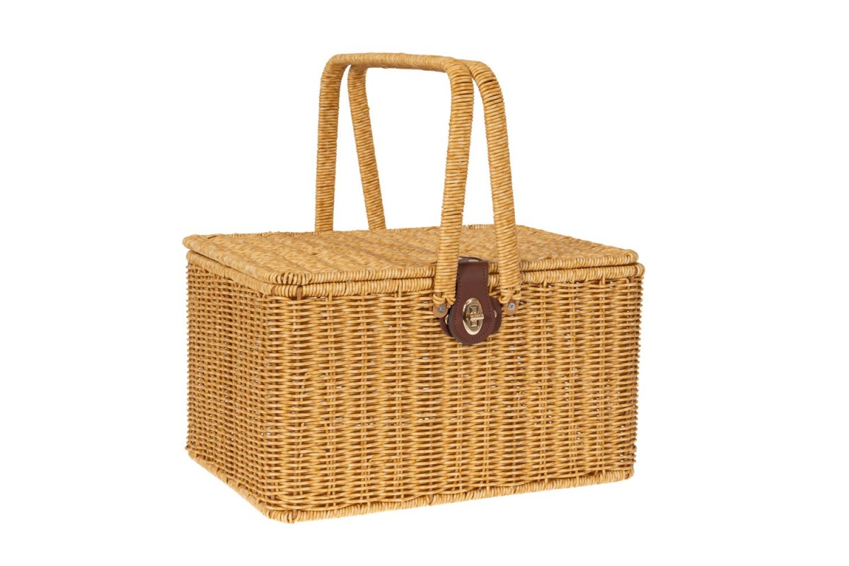 ΒΑΛΙΤΣΑ ΚΡΕΜ RATTAN 35x26x26/33cm. ΠΛΑΣΤΙΚΗ