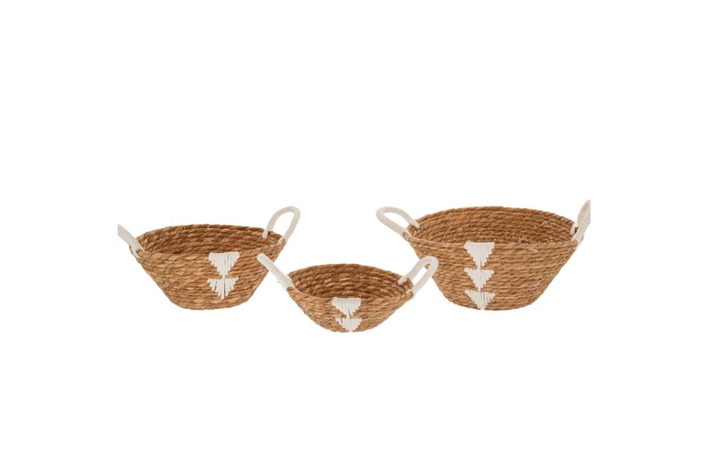 ΣΕΤ 3 ΨΑΘΙΝΟ ΚΑΛΑΘΙ ΜΕ ΛΕΥΚΑ ΧΕΡΟΥΛΙΑ ΚΑΙ ΣΧΕΔΙΑ 30Χ15  26Χ13  22Χ9ΕΚ