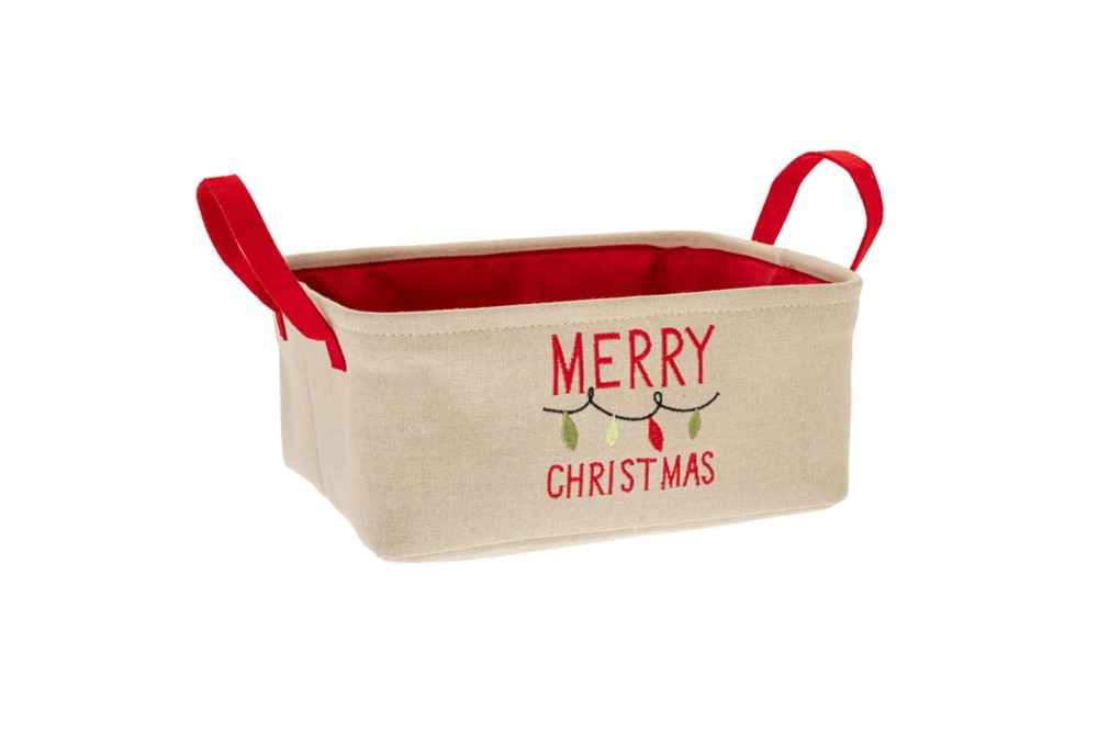 ΕΚΡΟΥ ΥΦΑΣΜΑΤΙΝΟ ΚΑΛΑΘΙ 33Χ26Χ14ΕΚ MERRY CHISTMAS