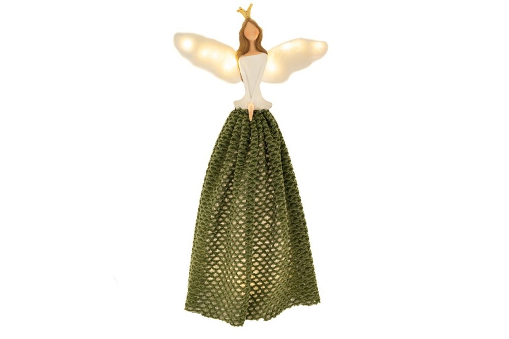 ΠΡΑΣΙΝΟΣ ΑΓΓΕΛΟΣ ΜΕ ΦΩΤΙΖΟΜΕΝΑ ΦΤΕΡΑ 25Χ16Χ49ΕΚ